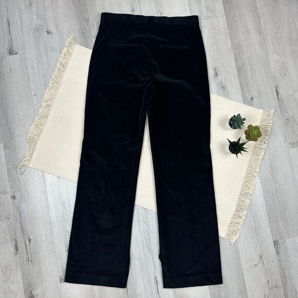The Kooples Womens Ribbed Velvet Pants Party Evening Wide Black Size 32 READ - Picture 2 of 14